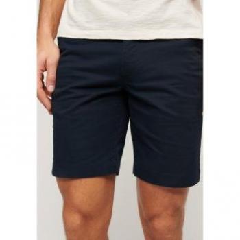 Pantalones cortos chinos elásticos marino Superdry