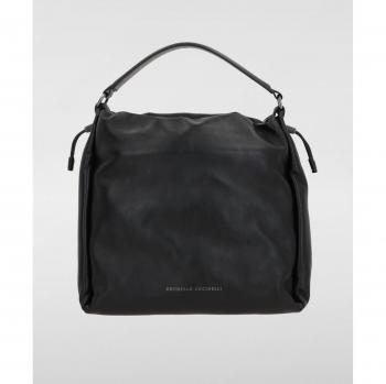 Brunello Cucinelli Black Leather Shoulder Bag for Women - One Size