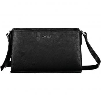 Eco-Chic Black Crossbody Shoulder Bag with Contrasting Details
