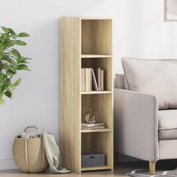Aparador alto de madera multicapa roble Sonoma 30x41x124 cm marrón