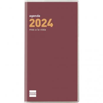 Finocam Agenda 2024 Coctel PL4 MV Burdeos Encuadernada Anual Mes Vista 80x150mm
