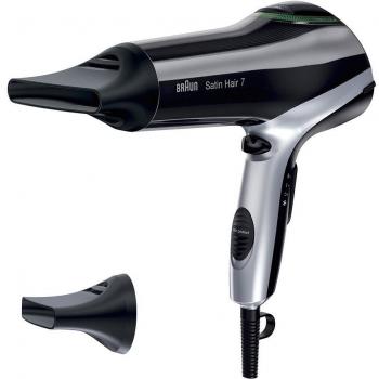Braun Satin Hair 7 HD710 Secador de Pelo Iónico, 2200 W, Negro y Plata