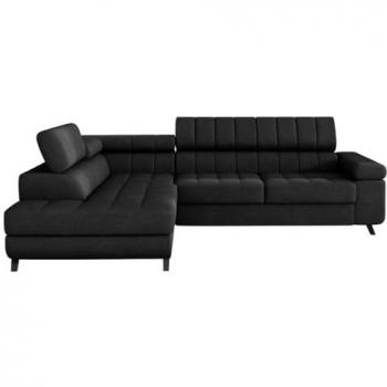 Sofá rinconero Comfivo 207, gris, función de descanso, caja de ropa de cama, 264x203x73cm
