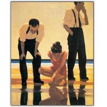 Artopweb 40x32 cm Panel Decorativo con Diseño Vettriano Narcissistic Bathers, Madera, Multicolor, 32x3x40 cm