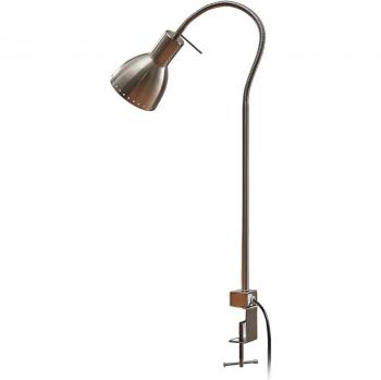 Lámpara de pinza Triska, moderna, brazo flexible, color níquel y gris, material metal e.o., para salón y comedor, 1 llama E27