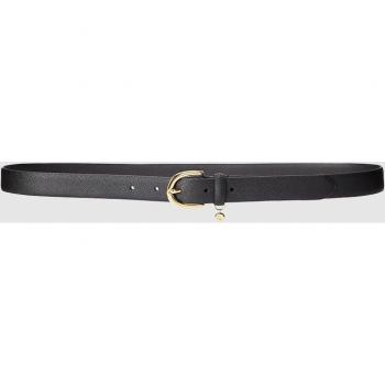 Cinturón de mujer Ralph Lauren de piel saffiano en negro