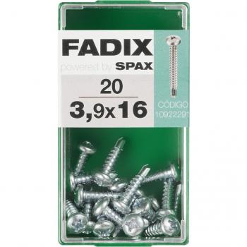 FADIX Tornillo Autotaladrante Cabeza Redonda 3,9x16mm Rosca Chapa - Caja de 20 unidades