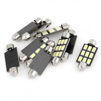 10Piezas Bombillas Coche Blanca 41mm 5630 SMD 9 LED Festoon Tipo Fusible Luces de Bóveda Lámpara