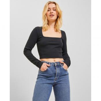 Jack & Jones - Top de manga larga y escote cuadrado de mujer