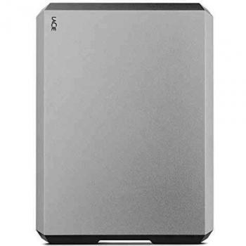 LaCie Mobile Drive, 4TB , External Hard Drive, Moon Silver, USB-C, 2 year Rescue Services
