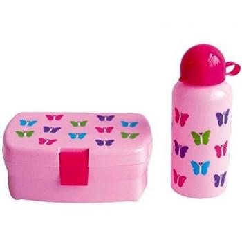 Boîte à lunch et gourde motif jaBaDaBaDo de papillon