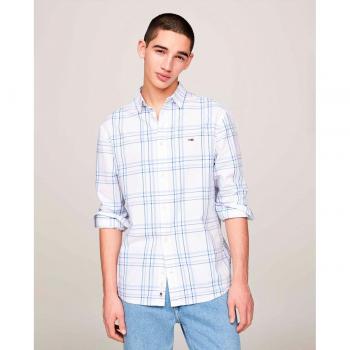 Camisa Tommy Jeans Popelin Cuadros Para Hombre