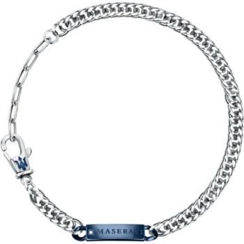 Maserati Men's Bracelet Elegant Silver Hook Closure Gray Size: ONE SIZE