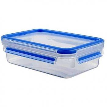 Tefal - Envase hermã©Tico - k3021812, Rectangular, 0.8l, Azul, Transparente