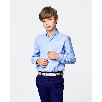 Camisa de niño Oxford Spagnolo con cuello botón liso