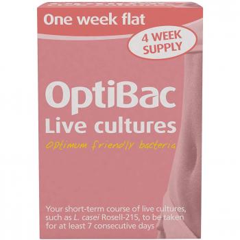 Optibac Probiotics One Week Flat - Vegan Digestive Supplement Suitable for Bloating with 5 Billion Bacterial Cultures - 4 Week Supply, 28 Sachets