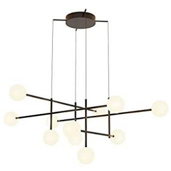 Lámpara Colgante Circular Mantra Cellar 11xG4 Negro, tipo: Lámpara colgante, características: 11 luces, material: hierro y cristal, color: negro y blanco, tecnología: LED reemplaz