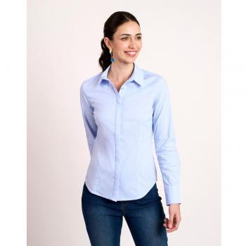 Camisa Naf Naf de mujer manga larga entallada - Color Azul Cielo