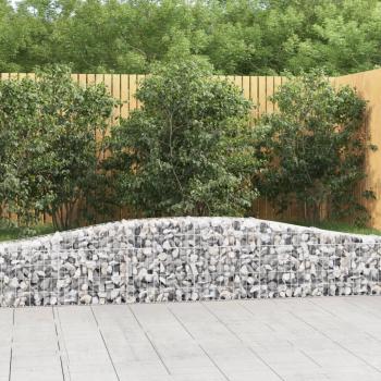 Cestas de gaviones vidaXL 2 uds forma de arco hierro 400x30x40/60 cm