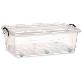 Caja de Almacenamiento con Ruedas Transparente Plástico 30 L 40 x 20.5 x 63 cm - KIPIT (6 Unidades)