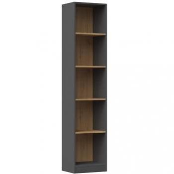 Estantería de Oficina R40 Antracita y Roble Artisan 40x182x30 cm - Ideal para Libros y Juguetes