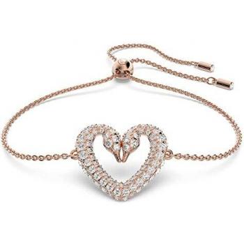 Swarovski Una Rose Gold Swan Heart Bracelet