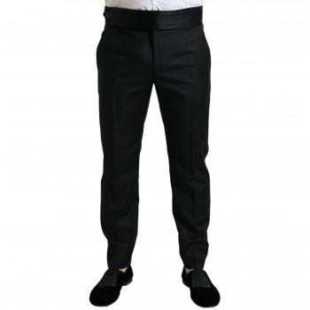 Dolce & Gabbana Black Wool Slim Fit Formal Trouser Dress Pants - IT50 | L