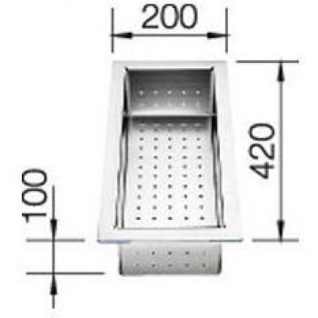 Cuenco de Acero Inoxidable Blanco Gelochado 420 x 200 mm para Mueble de Cocina