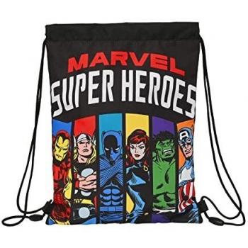 AVENGERS Super Heroes - Mochila Saco Plano Junior, Mochila, Ideal para Niños de Diferentes Edades, Cómoda