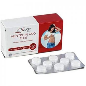 Elifexir Vientre Plano Plus - Comprimidos Masticables para Favorecer el Tránsito Intestinal, Favorece la Microflora, Con Fructooligosacáridos y Xilitol - 32 Cápsulas