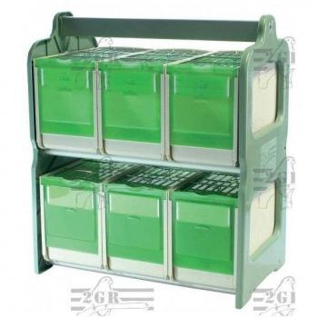 Transportín para Pájaros con 6 Compartimentos y Segunda Puerta Mediana, Modelo ART.256