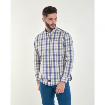 Spagnolo - Camisa popelín cuadros bolsillo multicolor para hombre