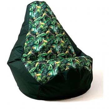 Saco Puf Estampado Pera Negro Papua 105 x 80 cm