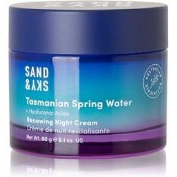 Sand & Sky Tasmanian Spring Water Renewing Night Cream 60g - Nighttime Face Moisturiser for Deep Hydration, Moisture Retention, Skin Renewal | 3-type Hyaluronic Acid, Glycoproteins, and Antioxid