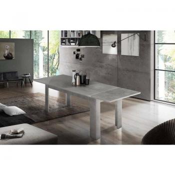 Mesa de Comedor Extensible Moderna Made in Italy, Consola Extensible 140/190x90h75 cm, Color Gris Ceniza