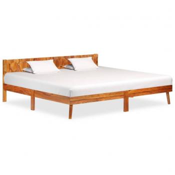 Cama maciza de madera Sheesham 200x200 cm, estructura de cama sin colchón
