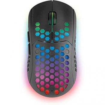 Mars Gaming MMW3, Ratón Gaming Inalámbrico, RGB Flow, Ultraligero 79g, 3200DPI, Negro