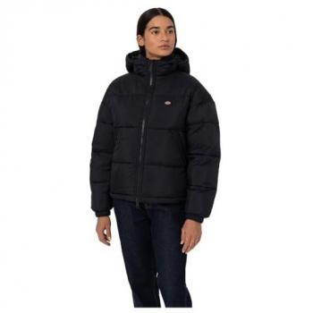 Dickies Alatna Oversized Black Hooded Puffer Jacket for Women Size S