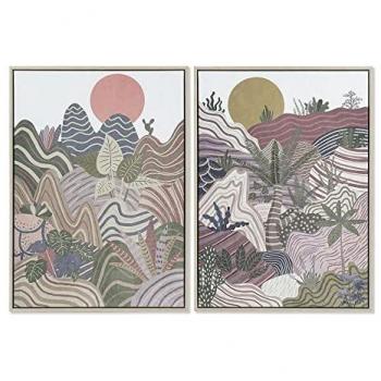 Cuadro DKD Home Decor 53 x 4,5 x 73 cm Montaña Boho (2 Unidades)