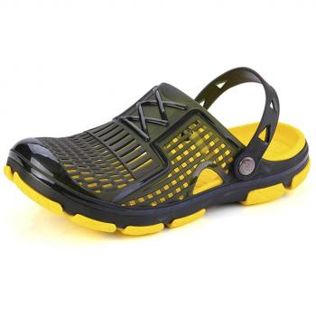 Zuecos Hombre Playa Piscina Sanitarios Enfermera Goma Verano Zapatillas de Trabajo Sandalias Negro Azul Amarillo 40-45 Amarillo 43