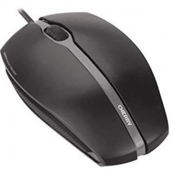 CHERRY GENTIX SILENT, wired mouse, quiet design mouse without click, perfect ergonomics, precise sensor, black