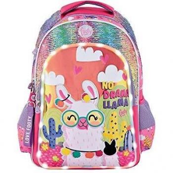 Mochilas Escolares para Niñas | Mochila con Dibujos para Infantil y Preescolar | Varios Compartimentos | Llama | Ideal para Clases Extraescolares o IR al Colegio