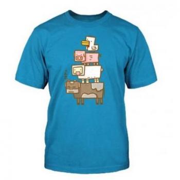 Camiseta Azul Minecraft Animal Totem Talla M Youth Tee