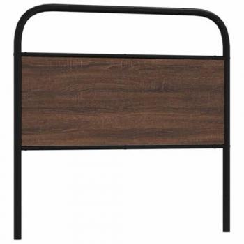 Cabecero de Acero y Madera de Ingeniería Marrón Roble 90 cm Vidaxl