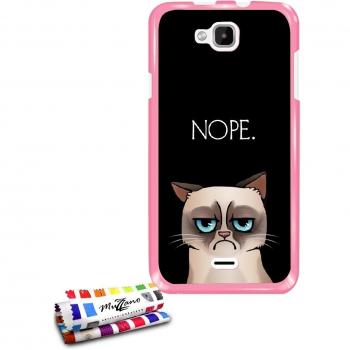 MUZZANO Carcasa Flexible Ultra-Slim WIKO Slide de Exclusivo Motivo [Nope.] [Rosa] Estilete y PAÑO REGALADOS - La Protección Antigolpes Ultima, Elegante Y Duradera para su WIKO Slide