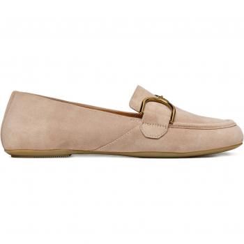 GEOX D PALMARIA J - CAMOSCIO BEIGE, Zapatillas para mujer, color beige rosado, diseño elegante y cómodo, suela transpirable, material de gamuza