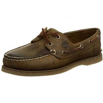 Timberland Classic Leather Wide Boat Shoes for Men in Light Brown, Size 9