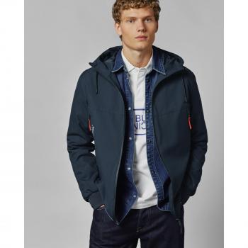 Pepe Jeans - Chaqueta de hombre con cierre cremallera, capucha ajustable y diseño azul marino - XL