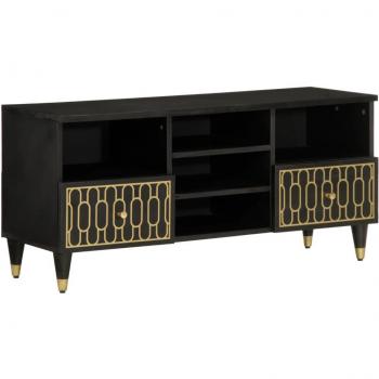 Mueble de TV móvil 100x33x46 cm madera maciza de mango