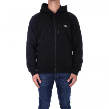 Lacoste Classic Zip Hoodie Men - Color: Black, Size: S/Regular/36/3, Type: Sweatshirt, Characteristics: Full zip, Logo detail